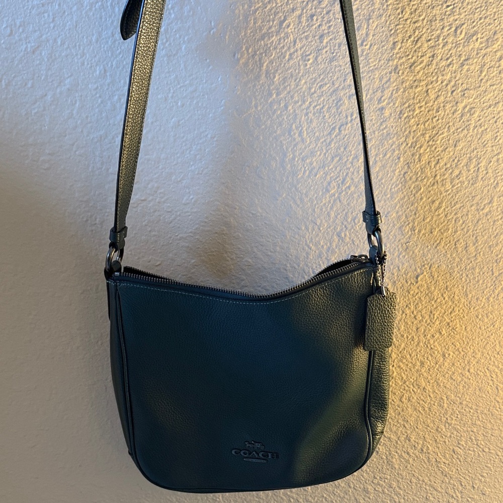 Coach Dark Green Leather Shoulder Bag